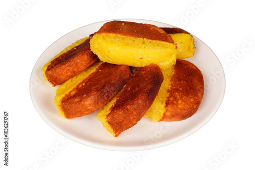 Kue pukis on a white plate isolated transparent photo