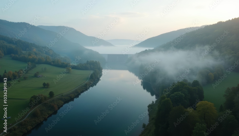 Tranquil River Valley at Sunrise Tranquil River Valley at Sunrise