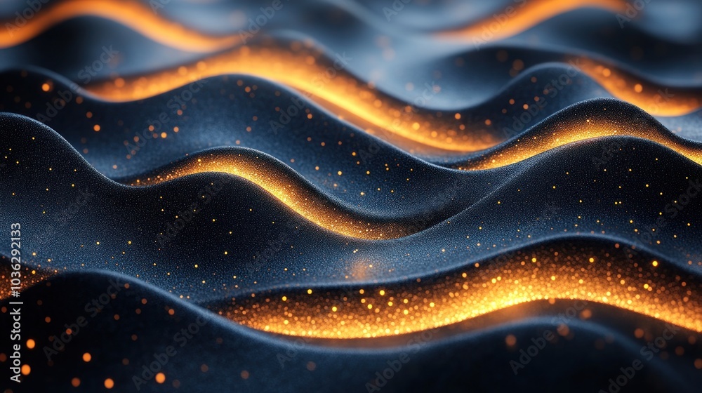 Abstract Wavy Pattern with Glowing Lights Abstract Wavy Pattern with Glowing Lights