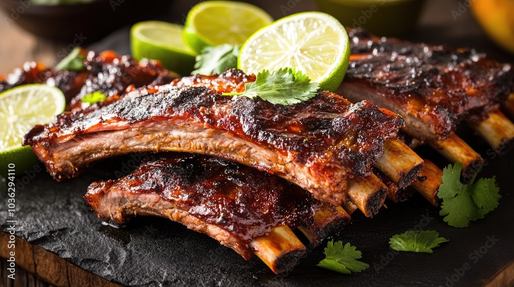 Succulent BBQ Ribs with Fresh Lime and Herbs Succulent BBQ Ribs with Fresh Lime and Herbs