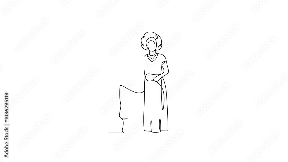 Animated self drawing of Wedding ceremony video design illustration. The bride and groom with wedding traditional country costume design illustration in simple continuous line style video concept.
Animated self drawing of Wedding ceremony video design illustration. The bride and groom with wedding traditional country costume design illustration in simple continuous line style video concept.