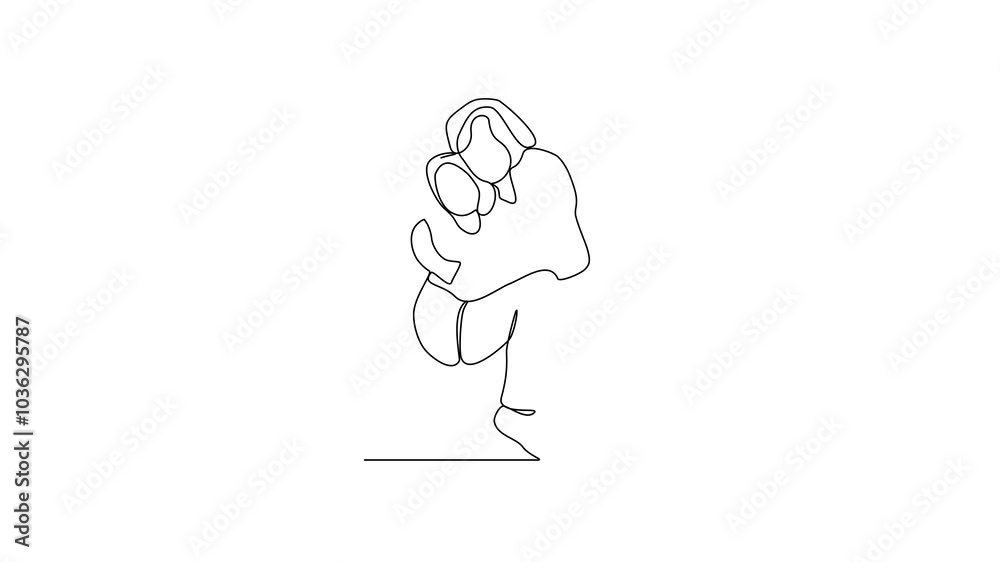Animated self drawing of a parents hugging his child video design illustration. Affection design concept in simple linear style video. Great design for parenting course and education purpose. Animated self drawing of a parents hugging his child video design illustration. Affection design concept in simple linear style video. Great design for parenting course and education purpose.