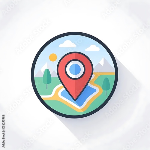 Free Download Location icon image, solid background. - GFXLoad