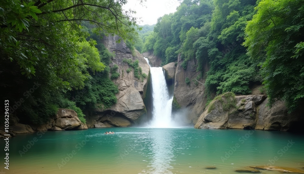Escape to Paradise A serene waterfall oasis Escape to Paradise A serene waterfall oasis