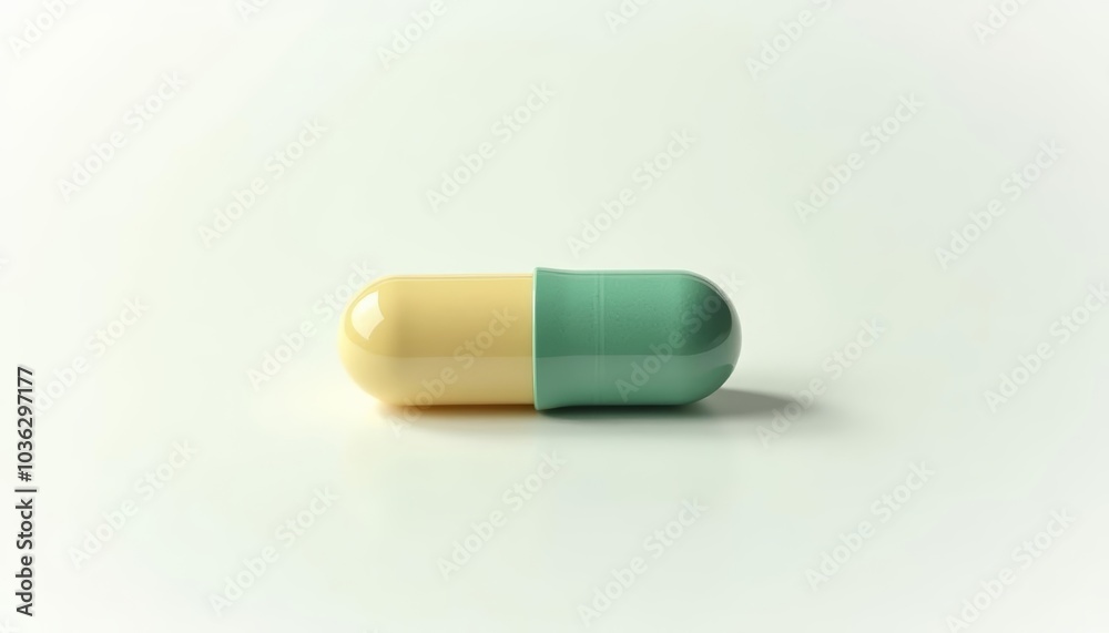 A single pill a symbol of health and wellness A single pill a symbol of health and wellness