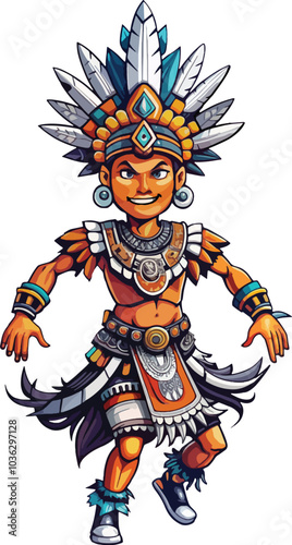 illustration of inland tribes dancing for joy