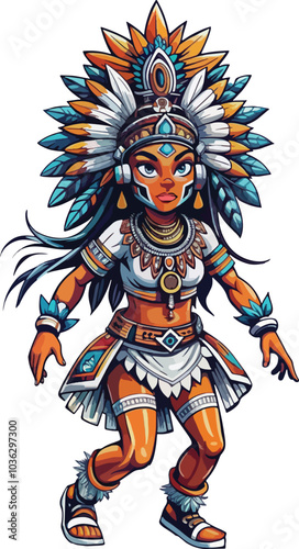 illustration of inland tribes dancing for joy