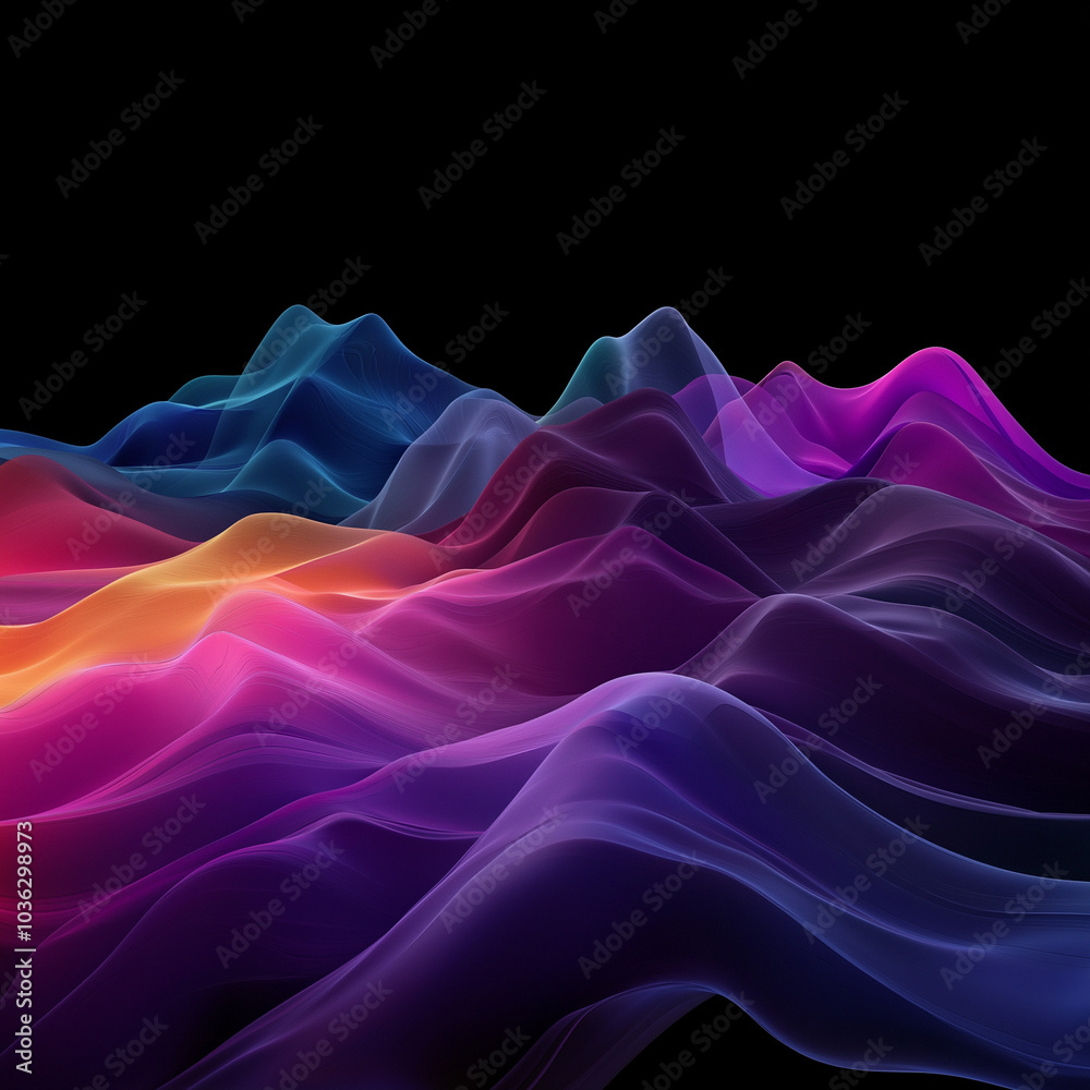 Obraz premium Abstract digital landscape in 3D