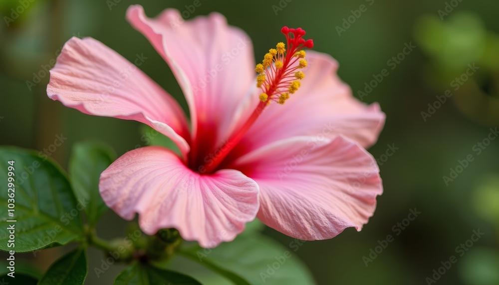 Vibrant pink hibiscus flower in bloom Vibrant pink hibiscus flower in bloom