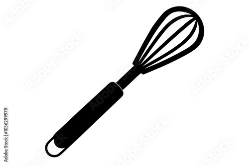 Kitchen whisk icon | isolated vector silhouette illustration on white background