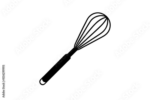 Kitchen whisk icon | isolated vector silhouette illustration on white background