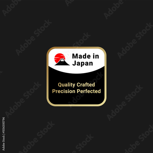 Made in Japan Label or Made in Japan Logo Vector for product. Logo or mark made in japan. Suitable for product design or product labels, genuine goods made in Japan.