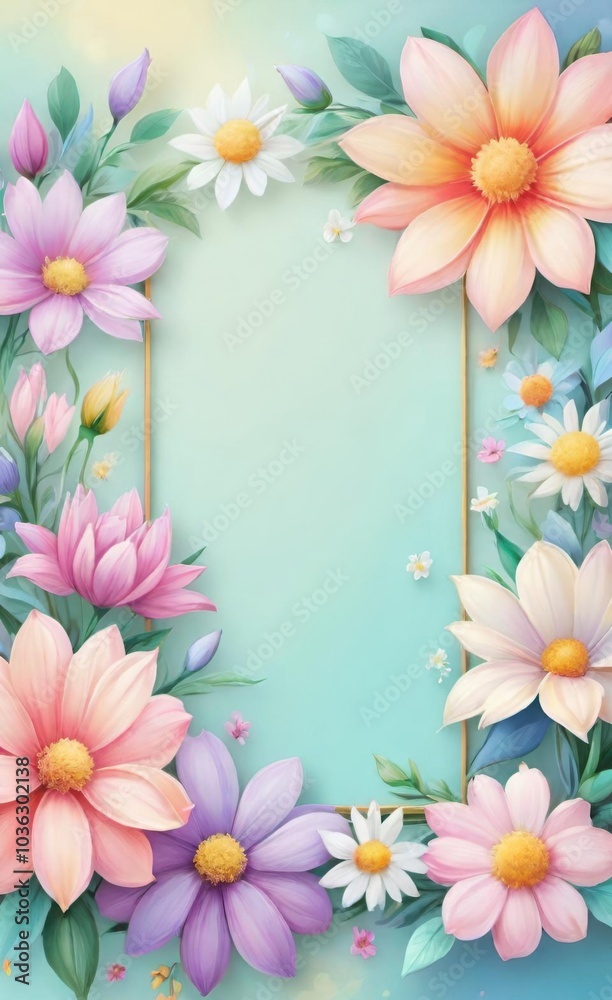 frame with flowers frame with flowers