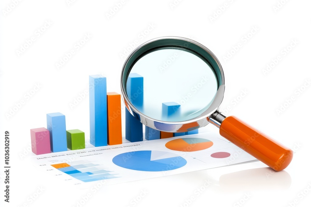 magnifying glass hovering over bar graph magnifying glass hovering over bar graph