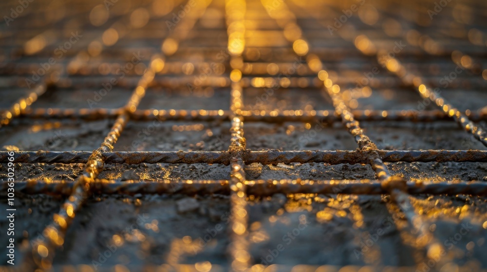 Obraz premium Concrete Reinforced with Fibers: Mixing fibers like steel, glass, or synthetic into concrete enhances its tensile strength and durability, making it ideal for construction.