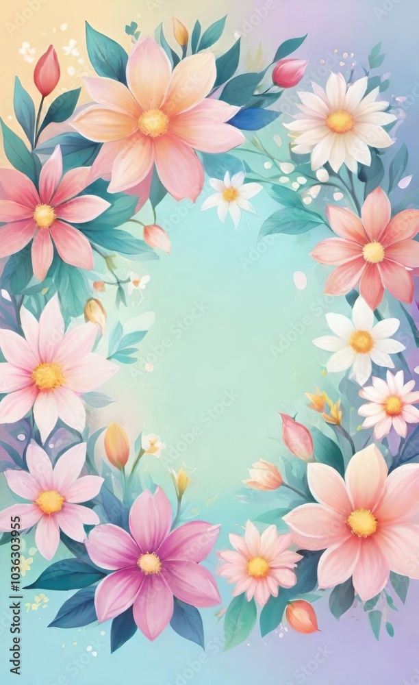 frame with flowers frame with flowers