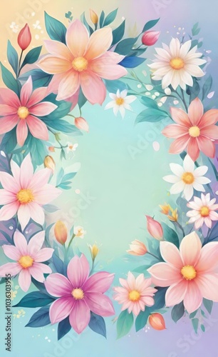 frame with flowers