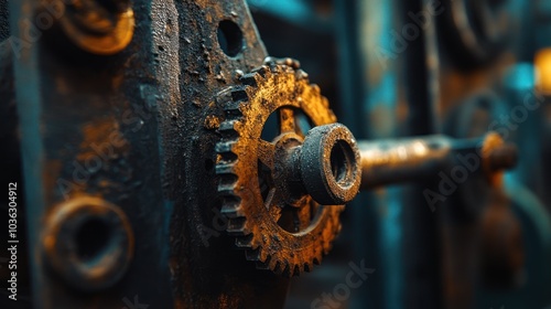 Close-up of Rusty Gears