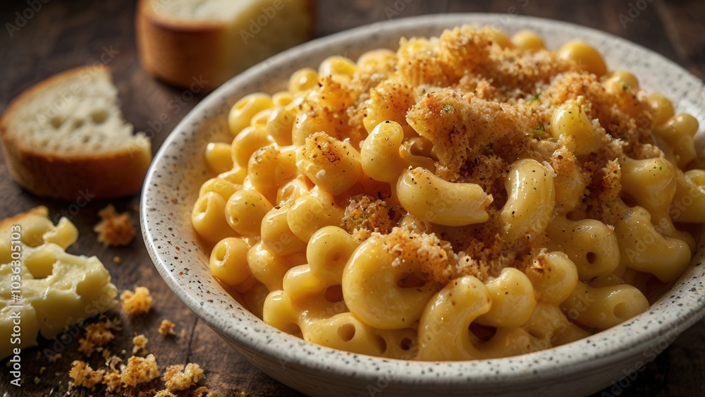 a close up of a bowl of macaroni and cheese a close up of a bowl of macaroni and cheese