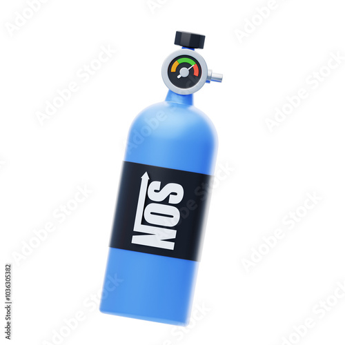 3D NOS Bottle for Speed Boost in Racing