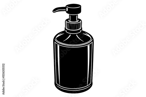 a bottle with a dispenser silhouette vector