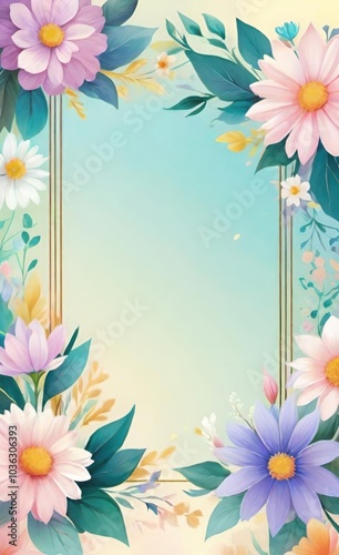 frame with flowers