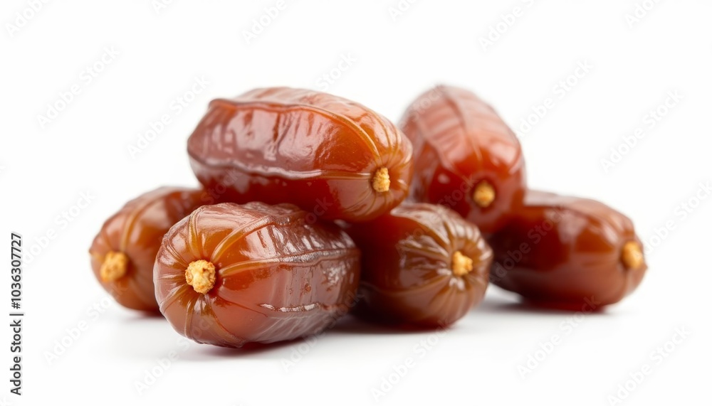 Obraz premium Six shiny plump and juicy dates