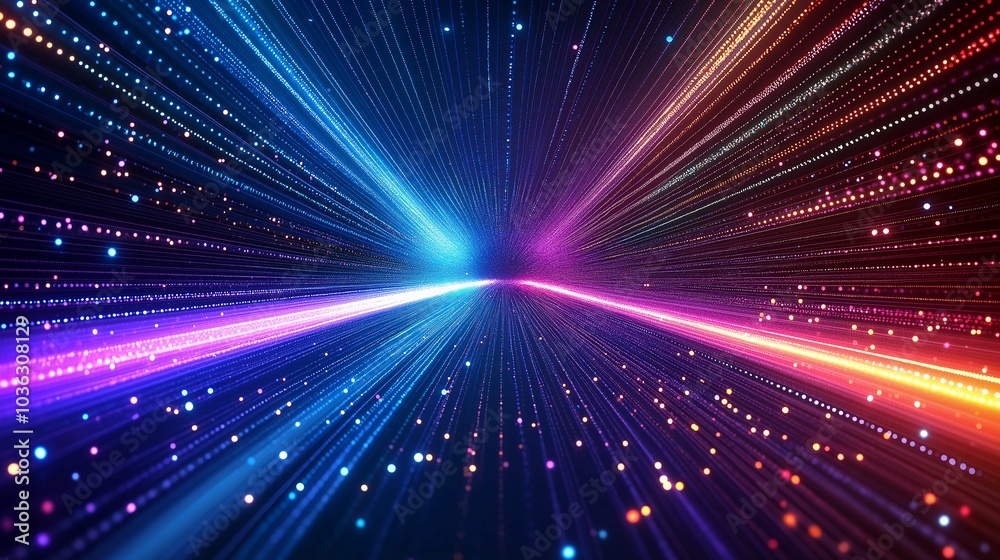 Digital Glowing Tunnel with Vibrant Luminescence Digital Glowing Tunnel with Vibrant Luminescence