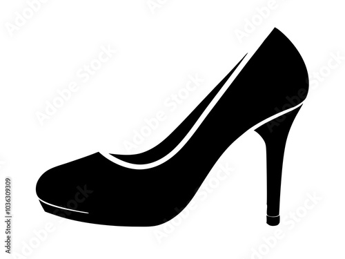 silhouette of female shoe vector black