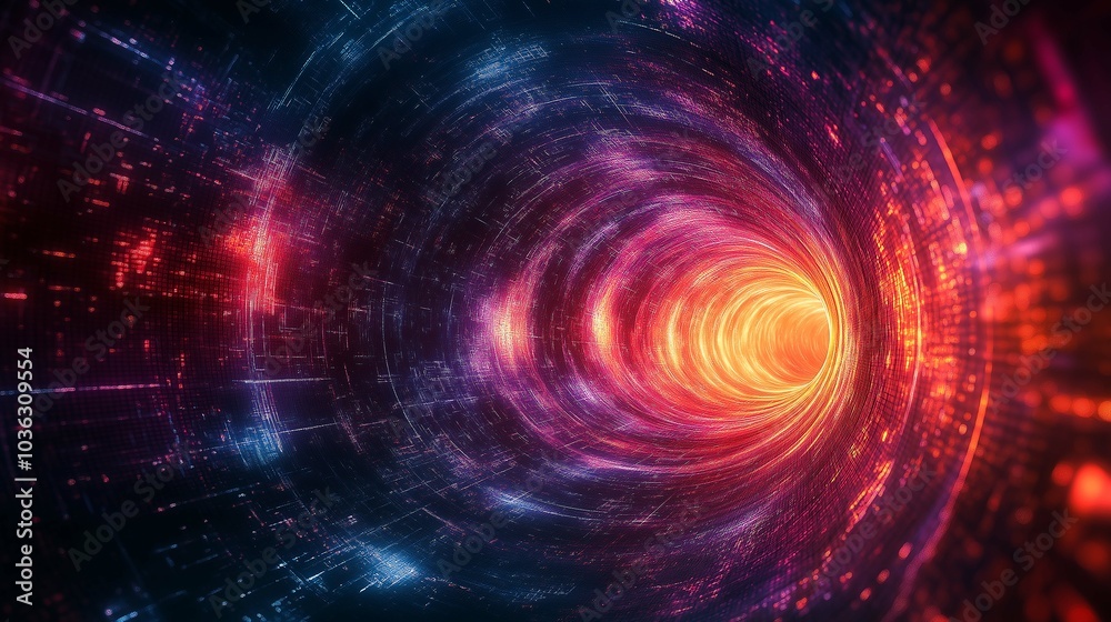 Futuristic Abstract Digital Tunnel Visualization Futuristic Abstract Digital Tunnel Visualization