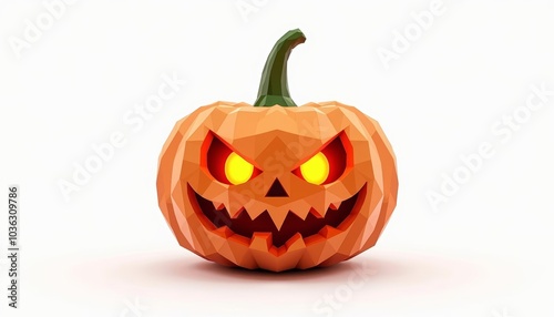  3D Pumpkin with a Spooky Smile photo