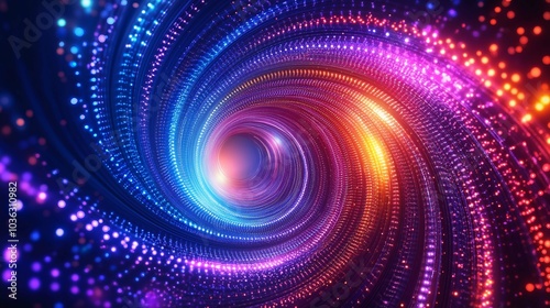 Glowing Tunnel in Futuristic Time Loop