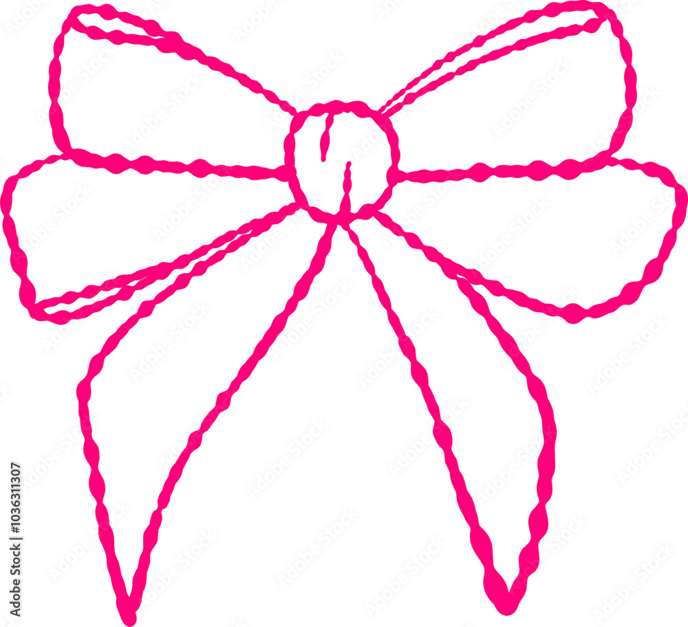 Hand Drawn Doodle Bow Illustration Hand Drawn Doodle Bow Illustration