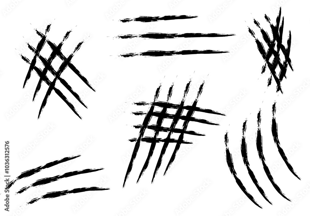 Obraz premium Claw marks collection set. Beast claw in hand drawing, monster claw vector