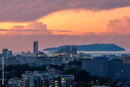 福岡市内の夕景