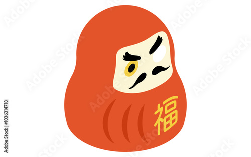 正月の福だるま、アイソメトリックアイコン