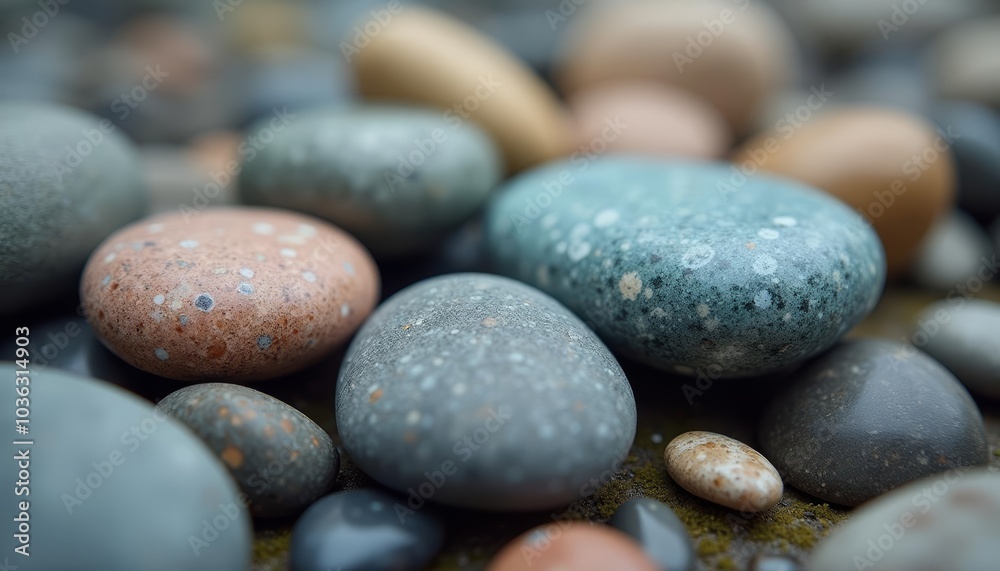 A collection of colorful textured stones A collection of colorful textured stones