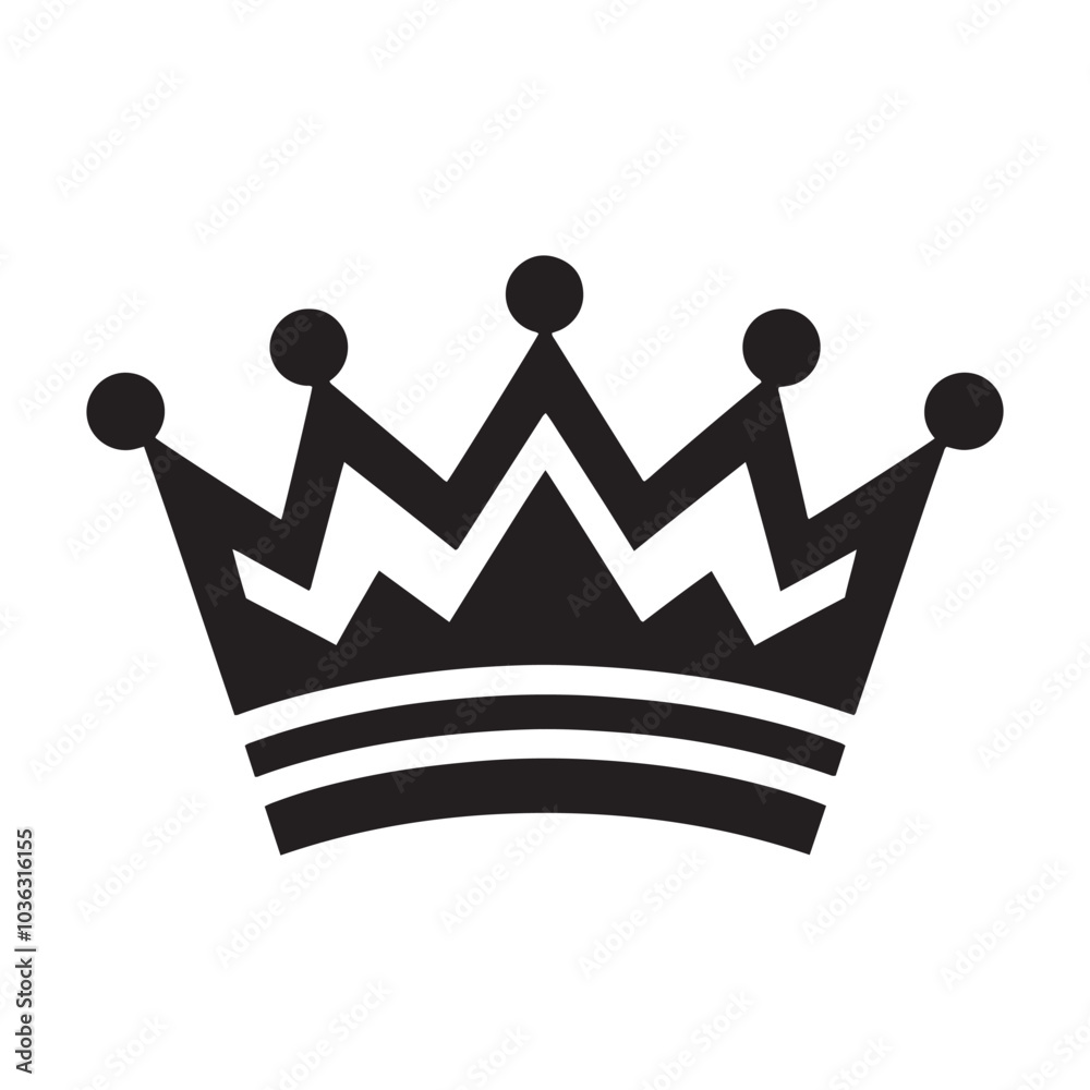 Royal symbol Crown silhouette Vector illustration isolated on white background. Royal symbol Crown silhouette Vector illustration isolated on white background.