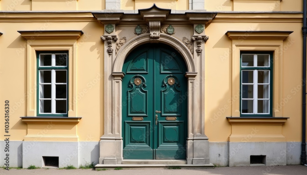 Elegant entrance to a historic building Elegant entrance to a historic building