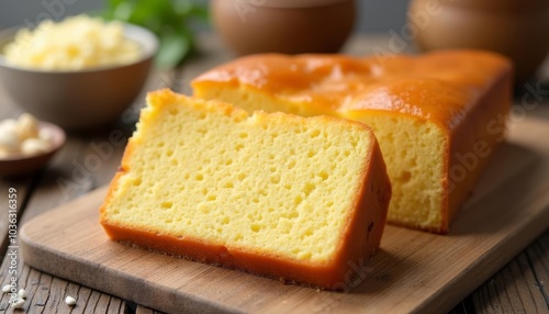  Deliciously moist and goldenbrown bread ready to be savored