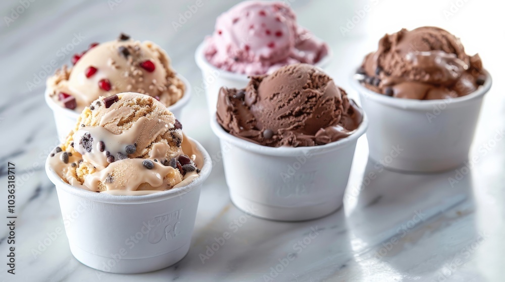 Fitness-themed ice cream with protein flavors and health-conscious toppings Fitness-themed ice cream with protein flavors and health-conscious toppings