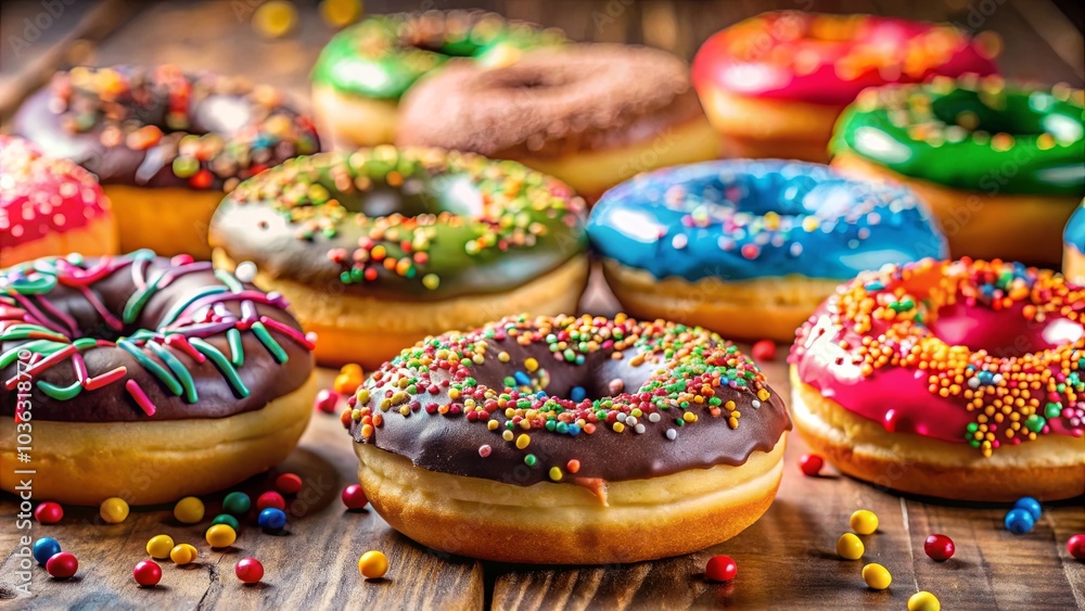 A symphony of colors and textures, a delectable array of sweet treats with vibrant glazes and whimsical sprinkles, a visual feast for the senses. A symphony of colors and textures, a delectable array of sweet treats with vibrant glazes and whimsical sprinkles, a visual feast for the senses.