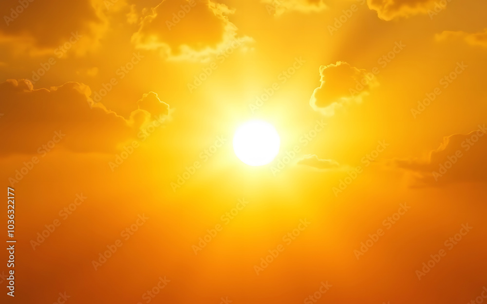 Bright sun rays, golden sky, radiant sunburst, warm yellow and orange gradient Bright sun rays, golden sky, radiant sunburst, warm yellow and orange gradient