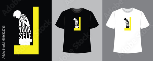 believe in yourself text illustration t-shirt design