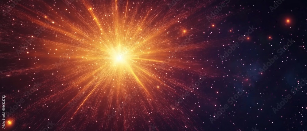 A vibrant explosion of light in a cosmic setting, symbolizing energy and creation. A vibrant explosion of light in a cosmic setting, symbolizing energy and creation.