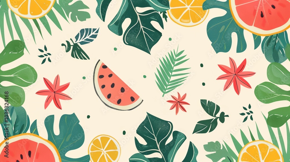a watermelon and orange slices on a white background a watermelon and orange slices on a white background