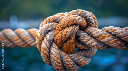 a close up of a rope with a blurry background