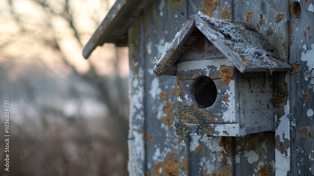 a bird house with a hole a bird house with a hole