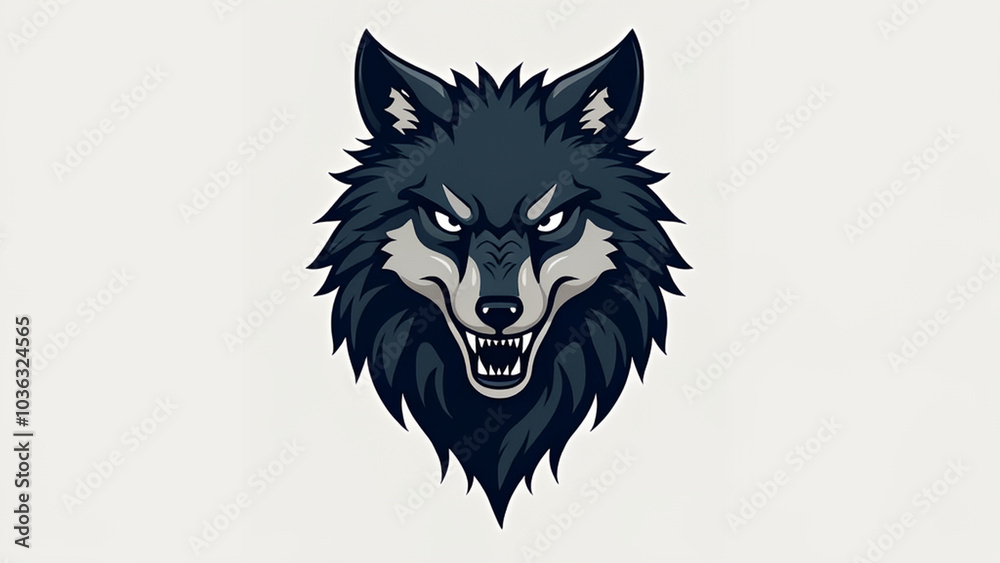 Logo stylized vector illustration of a Lone Wolf featuring white pieces meticulously designed as a logo saber tooth angry flat minimalistic Logo stylized vector illustration of a Lone Wolf featuring white pieces meticulously designed as a logo saber tooth angry flat minimalistic
