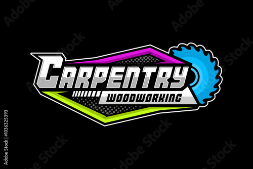 Obraz na płótnie Carpentry woodworking racing style design illustration w salonie